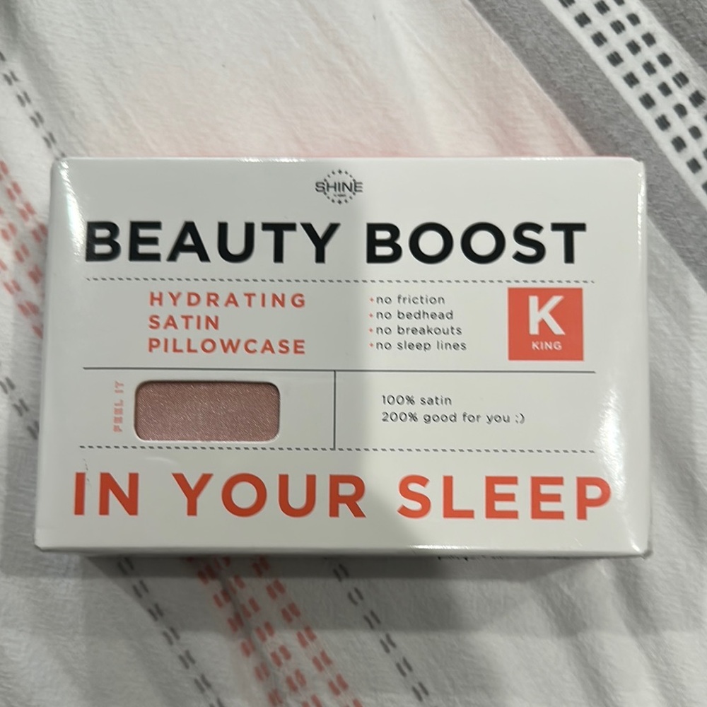 Shine Beauty Boost Hydrating Satin Pillowcase - Pink